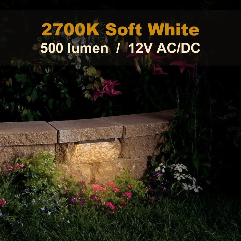 8-Pack 7 Inch 4W LED Hardscape Paver Light, IP65 Waterproof, Soft White 2700K Z3217