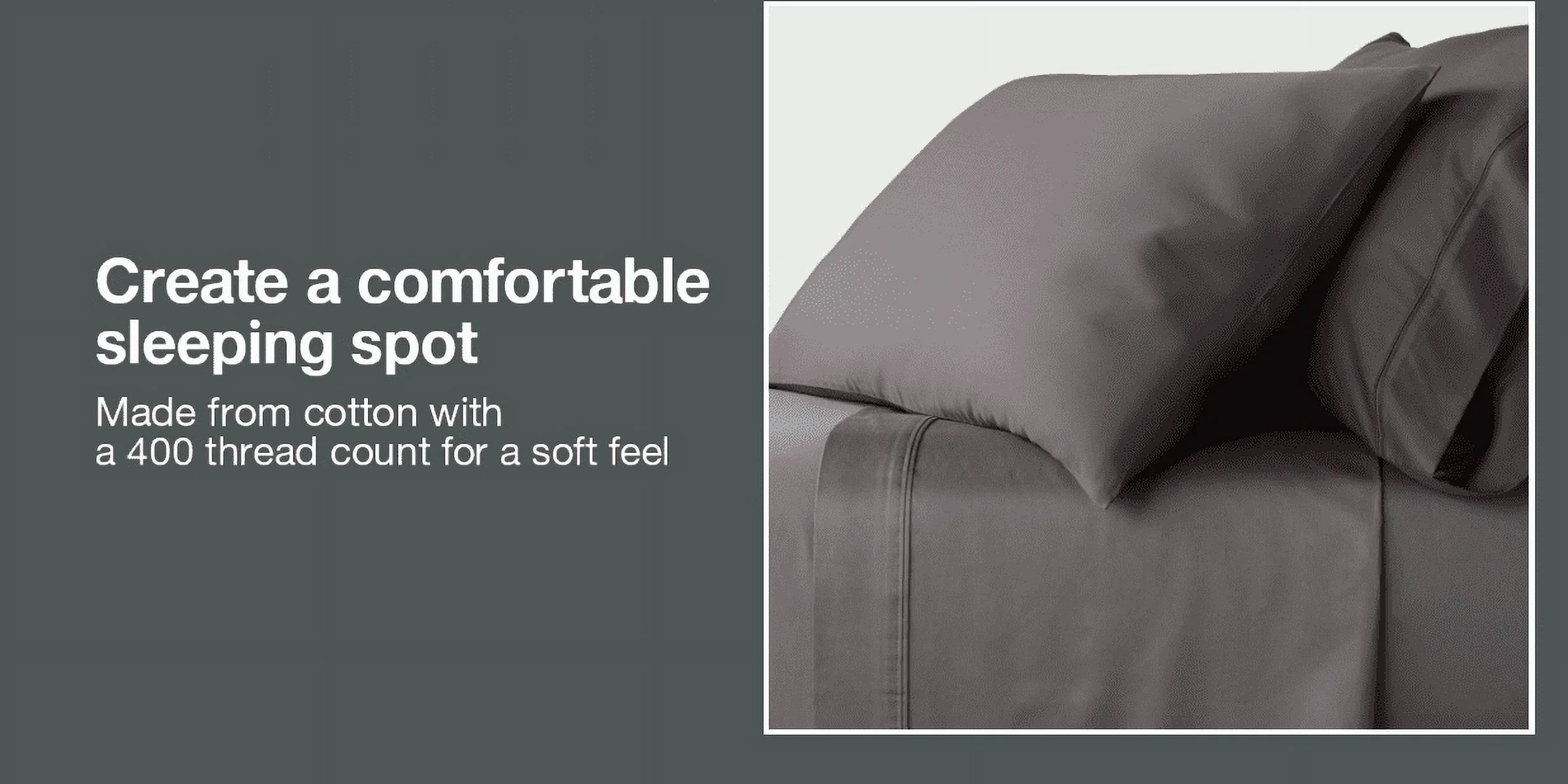 King Dark Gray Flat Sheet K75864