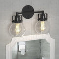 2 Light Black Metal Wall Sconce Lamp Fixture P6061