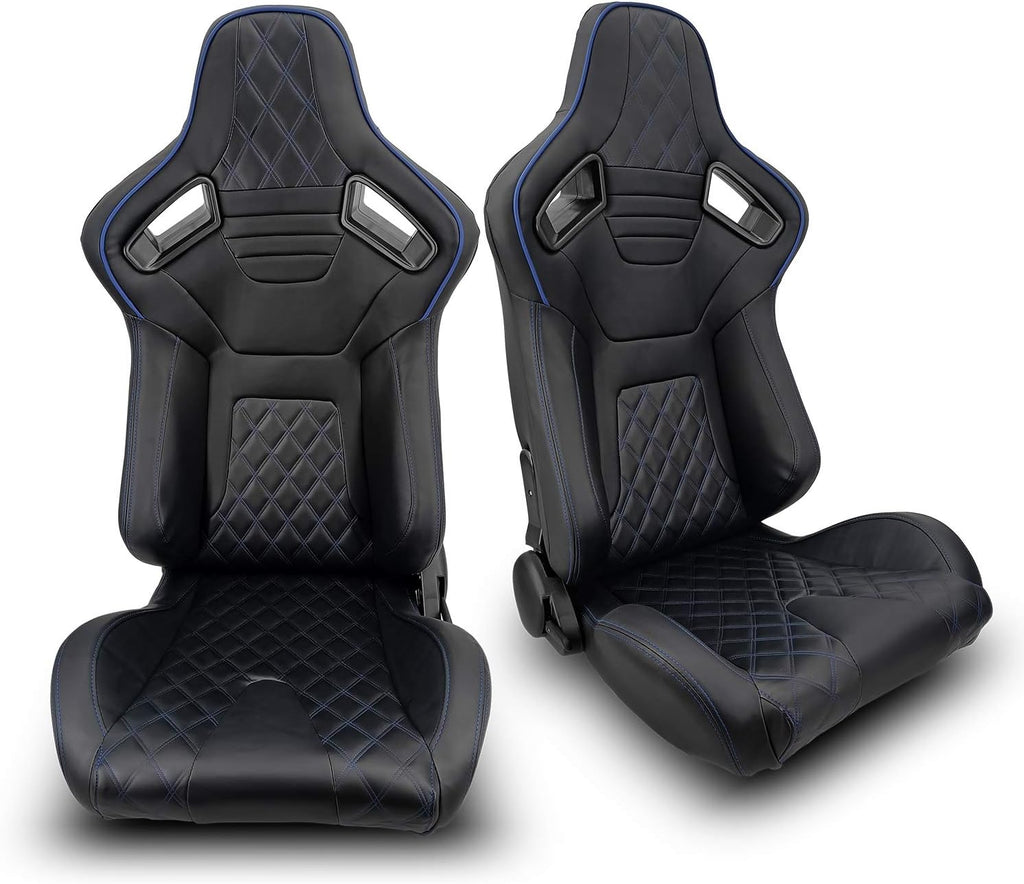 1 Pair Black PVC Racing Bucket Seats T161643
