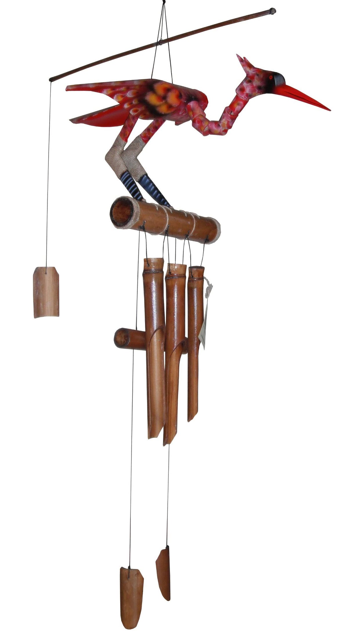Scarlet Bobbing Head Bamboo Wind Chime T1883