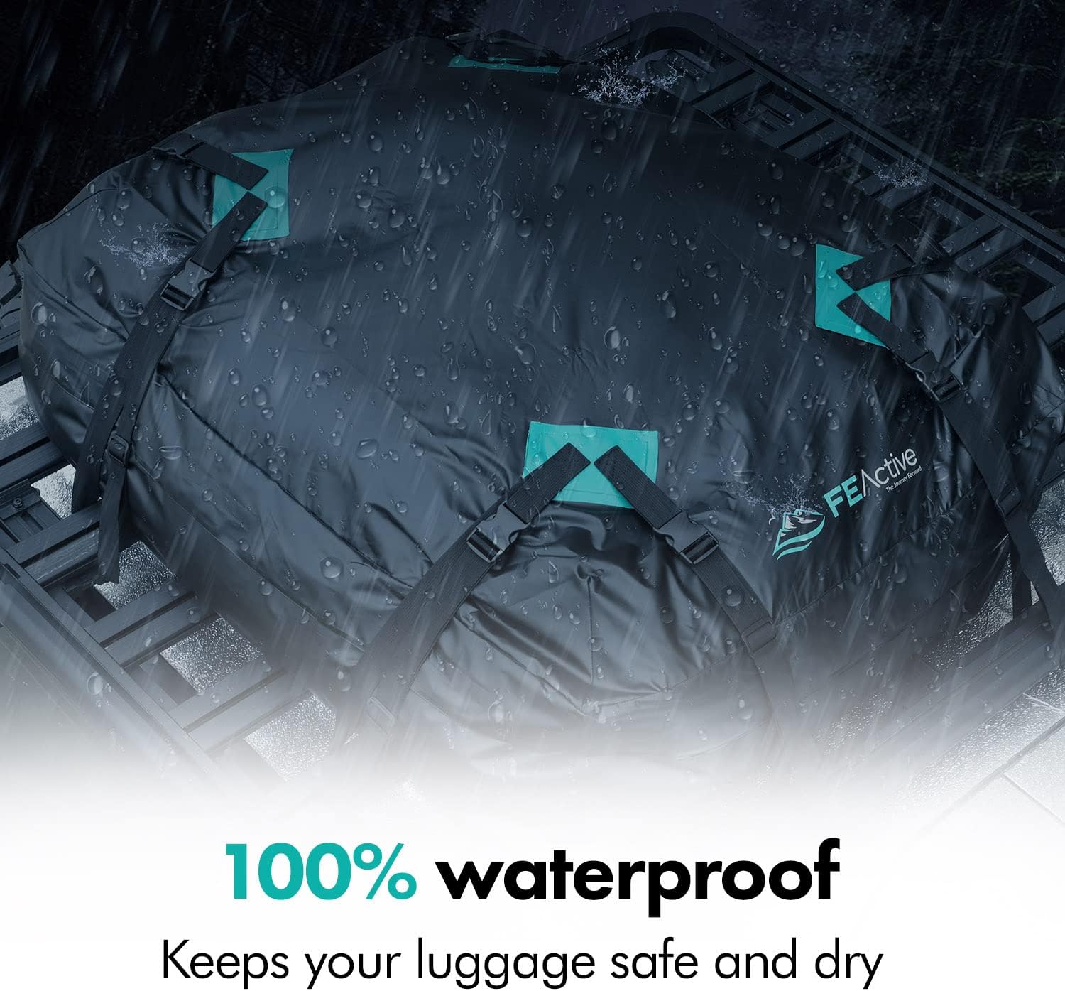 15 Cubic ft. Waterproof Roof Cargo Carrier with Straps U559