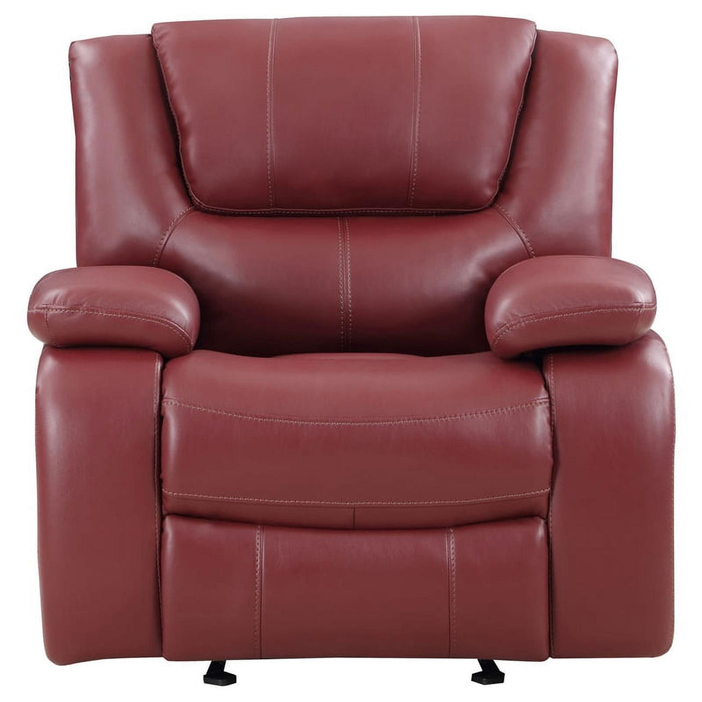 Red Faux Leather Glider Recliner E827273