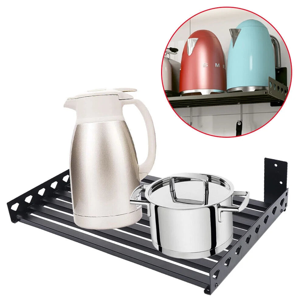 Wall-mounted Heavy Duty Microwave Oven Bracket Shelf Rack 4 Hook R842