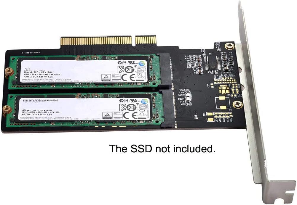 Dual NVME M.2 AHCI to PCIE Express 3.0 Gen3 Raid Card Adapter Pack of 2 J376