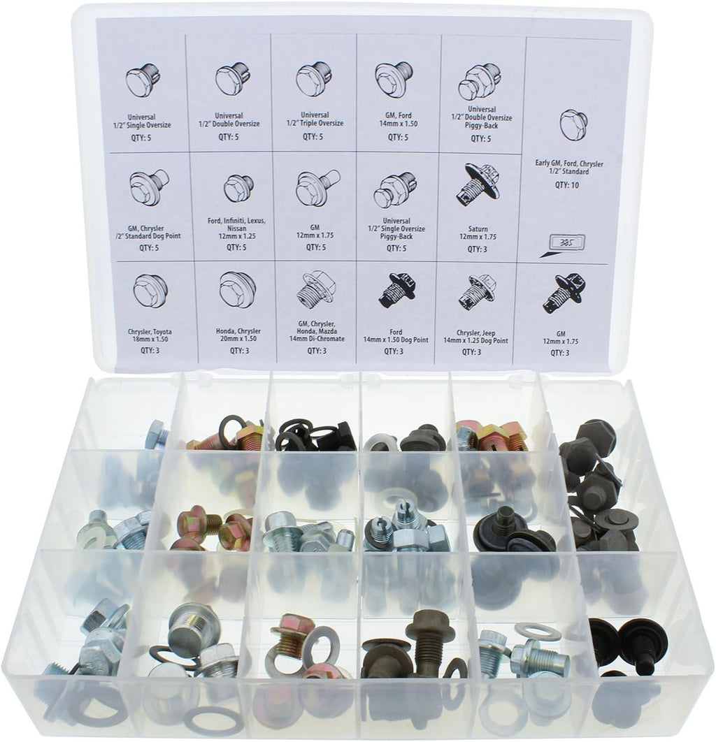 76pc SAE & Metric Drain Plugs & Washer Gasket Set Y155691
