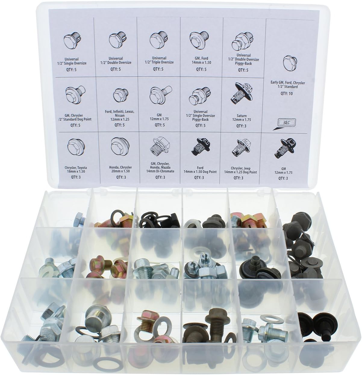 76pc SAE & Metric Drain Plugs & Washer Gasket Set Y155691