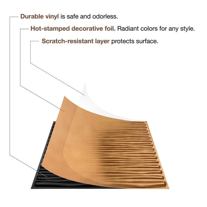 4 Decorative Vinyl Lay in Ceiling Tile in Galvanized Steel (5 Pack) Y2574