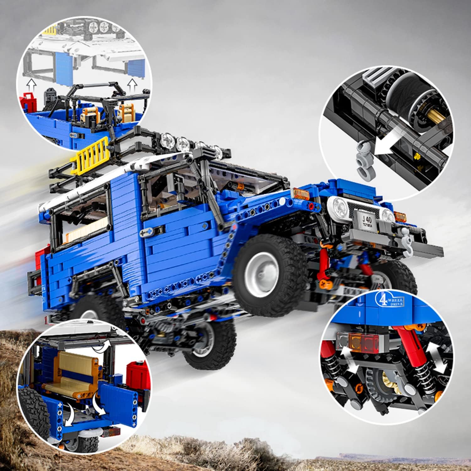 Technic Off-Road FJ40 Building Set, 1:12 Scale Model Car Kit (2101 Pieces) T737