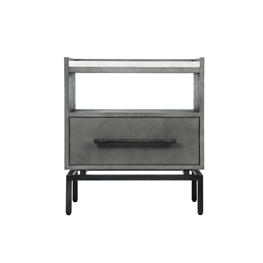 Grey Ash Finish Bedside Table N592