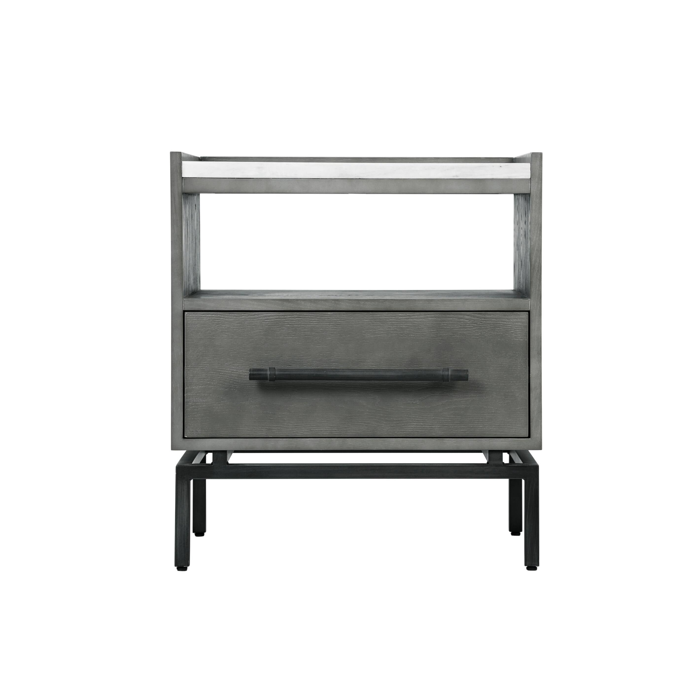 Grey Ash Finish Bedside Table N592