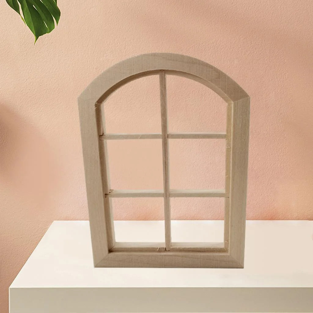 Unpainted 6 Panel Window Doll House Miniature D58418