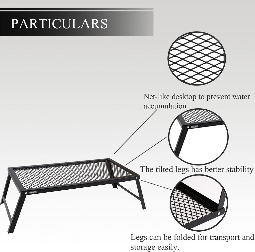 Folding Campfire Grill Heavy Duty Steel Grate O979