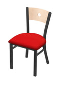 18x22 Chair with Pewter Finish, Natural BACK, and Canter Red Seat M620316