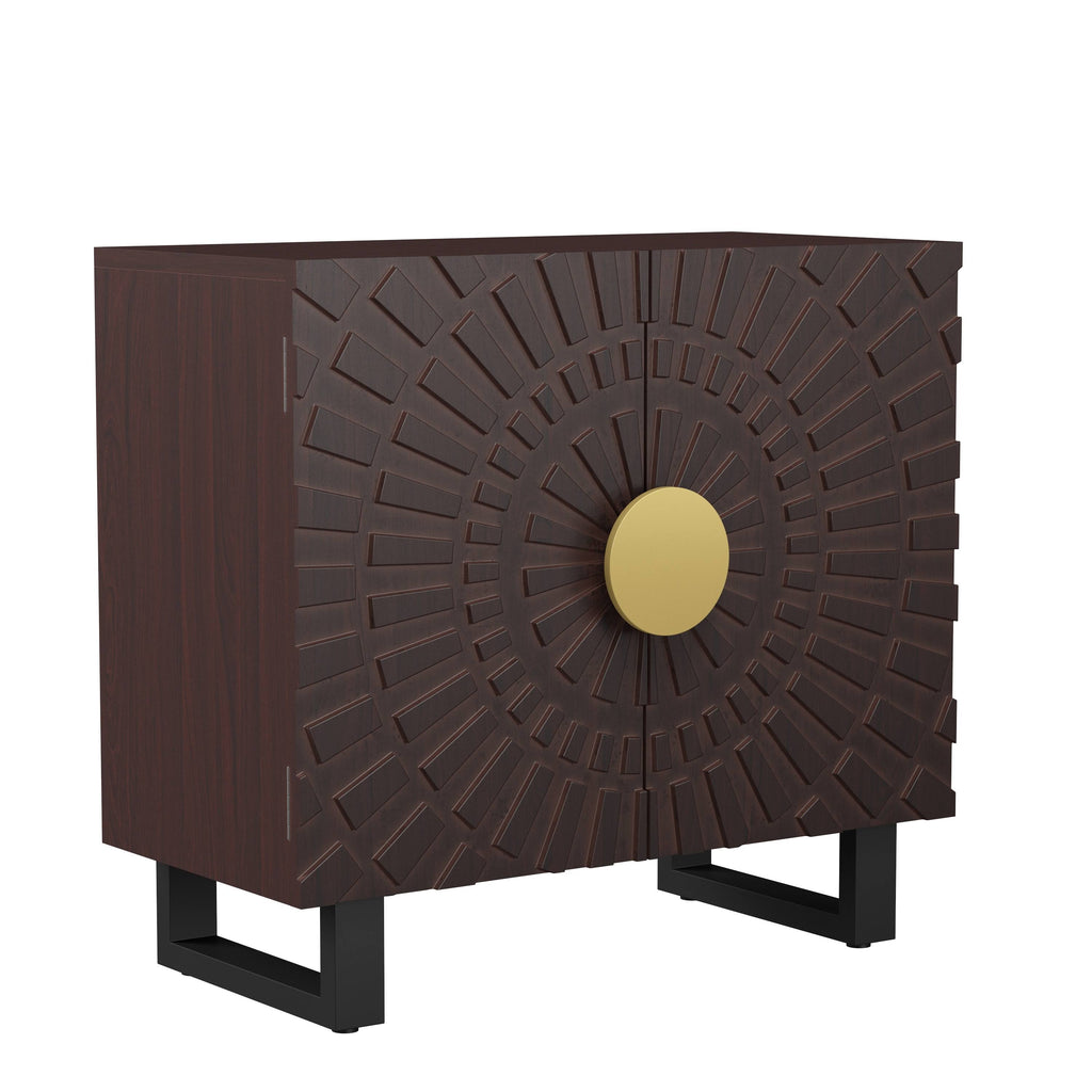Dark Walnut Wood Sideboard V9326