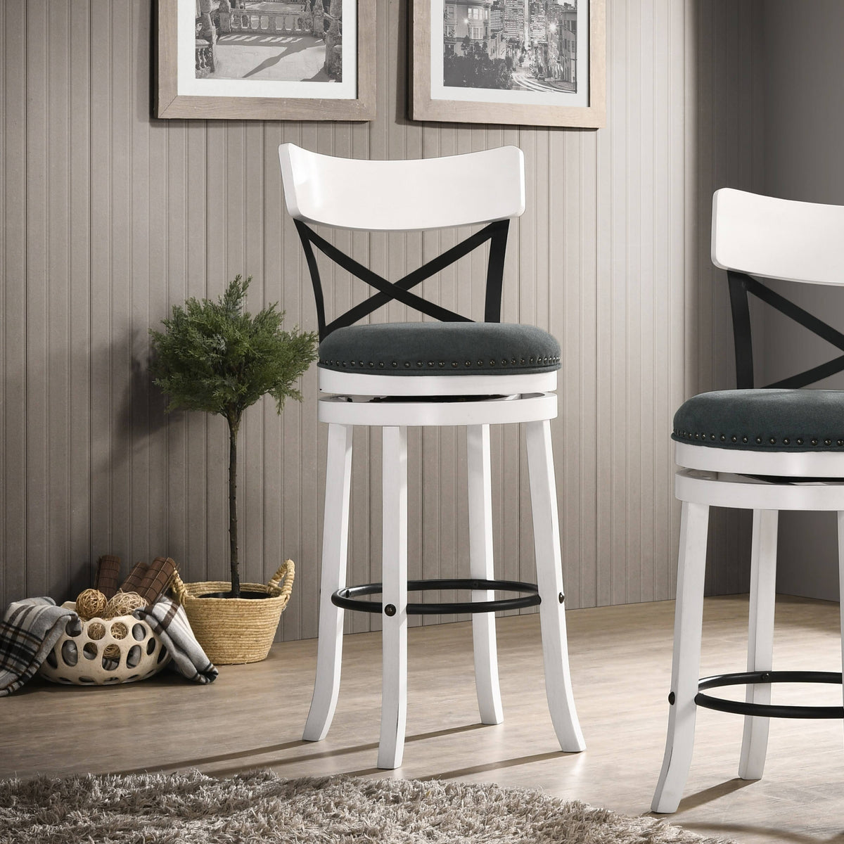 Set of 2 Swivel Barstools A141999