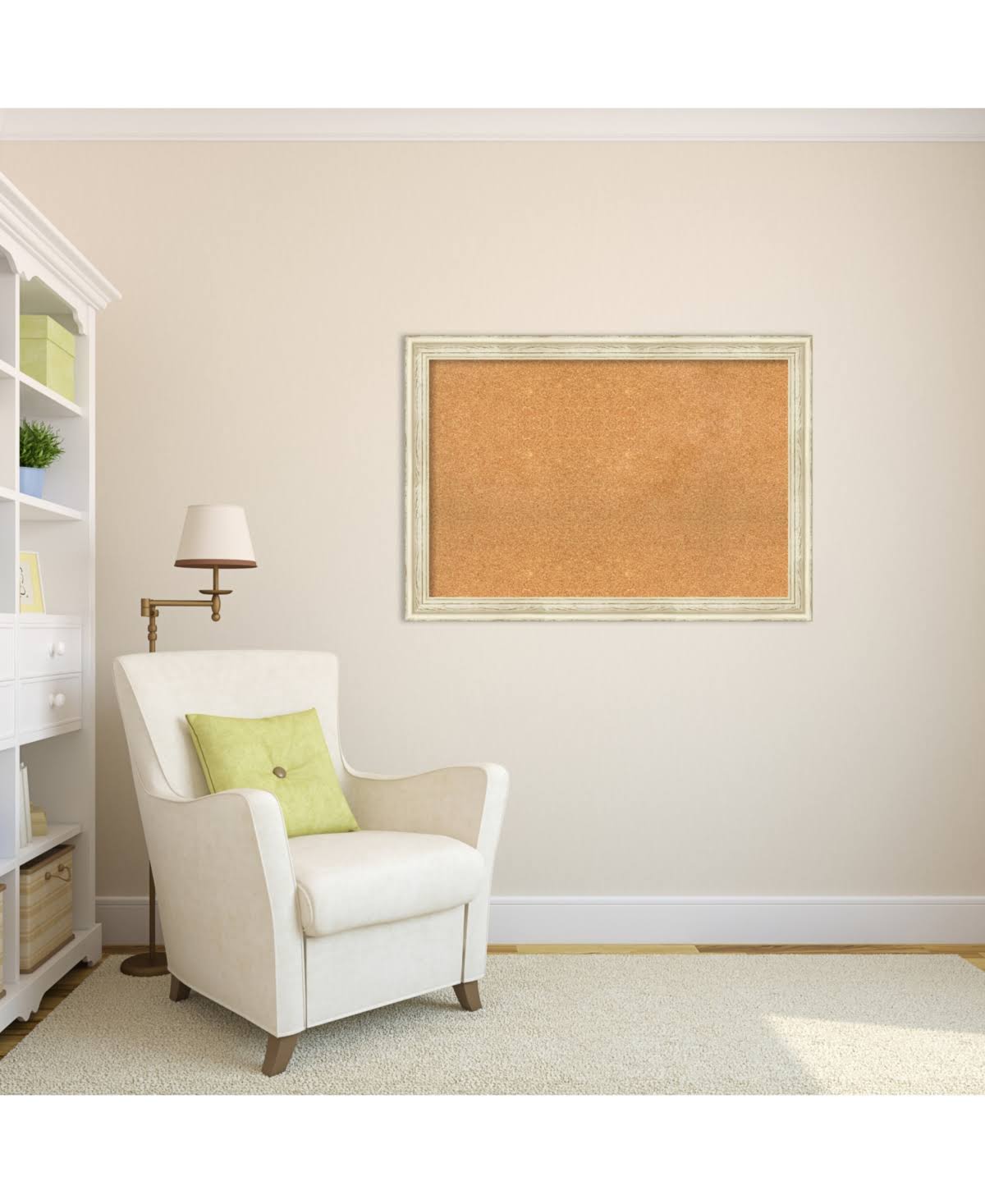 Country Whitewash Framed Cork Board P827