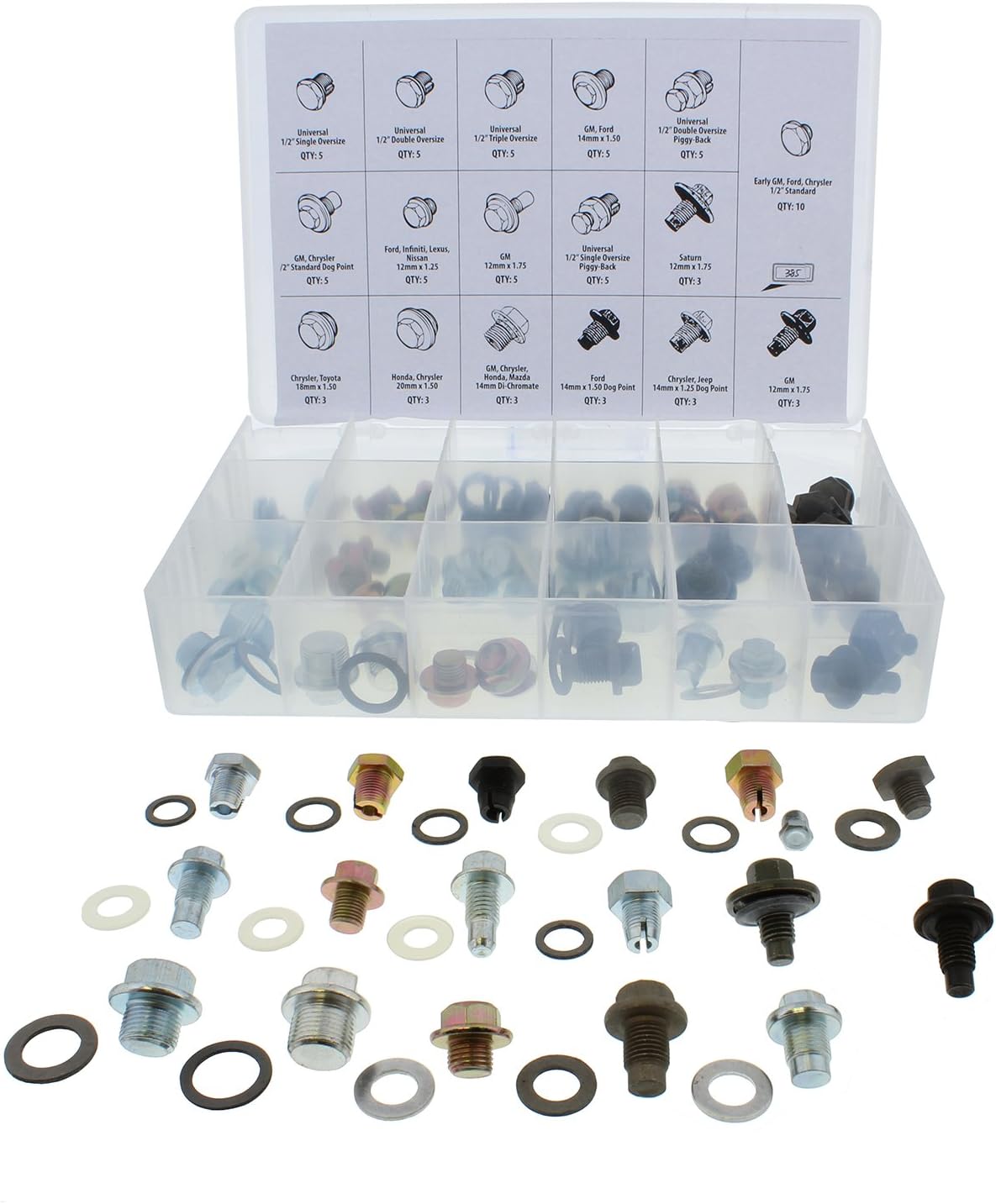 76pc SAE & Metric Drain Plugs & Washer Gasket Set Y155691