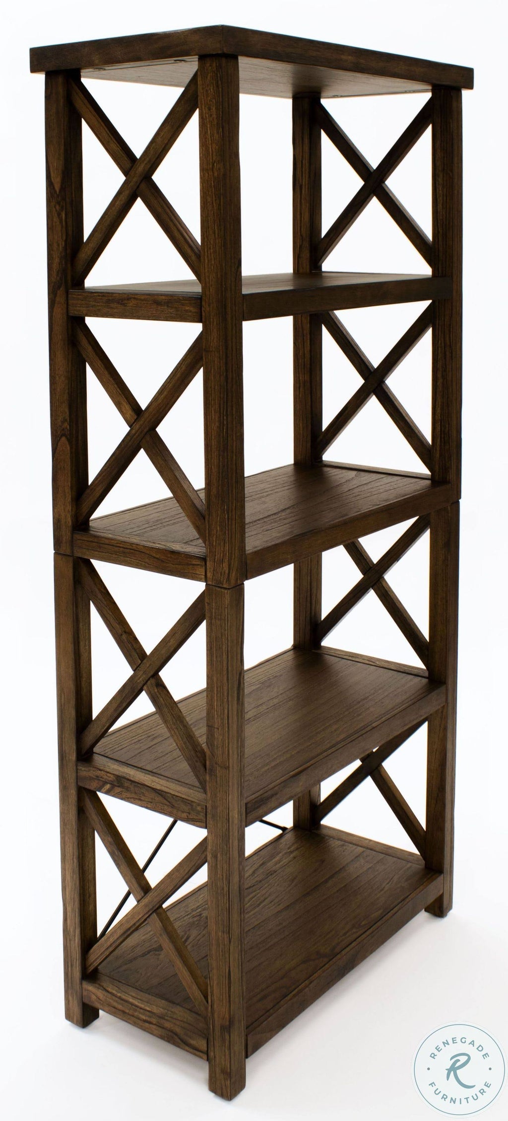 Chestnut Brown Four Shelf Tall Bookcase B314