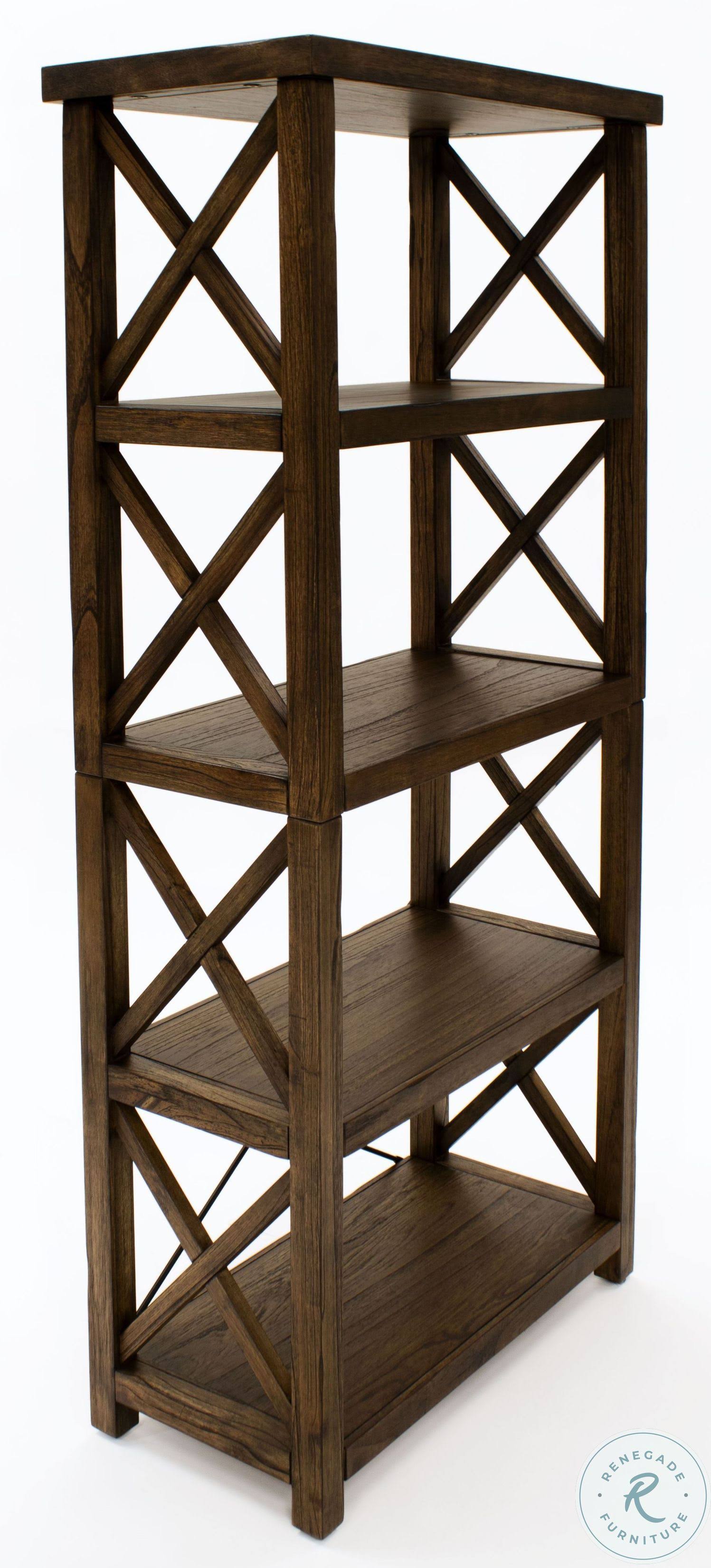 Chestnut Brown Four Shelf Tall Bookcase B314