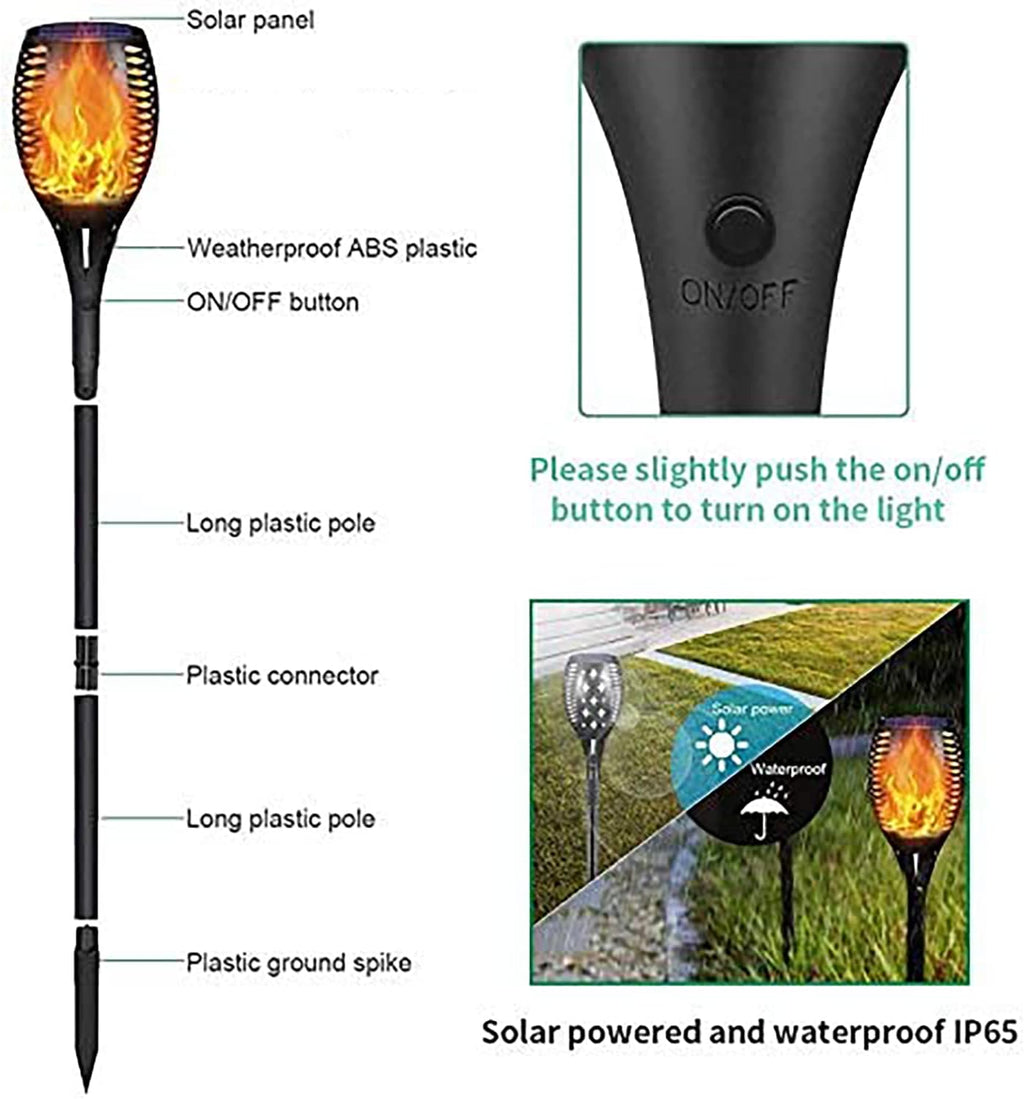 Solar Outdoor Torch Lights LED Landscape Lighting, 4 Pack S541