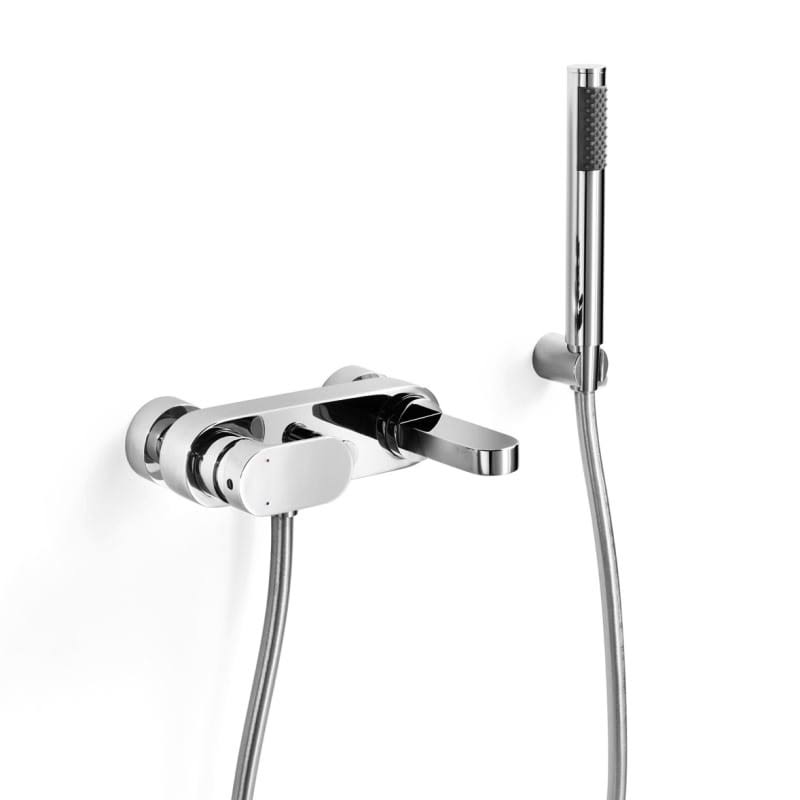 Polished Chrome Wall Mounted Tub Filler Trim with Lever Handle O26461
