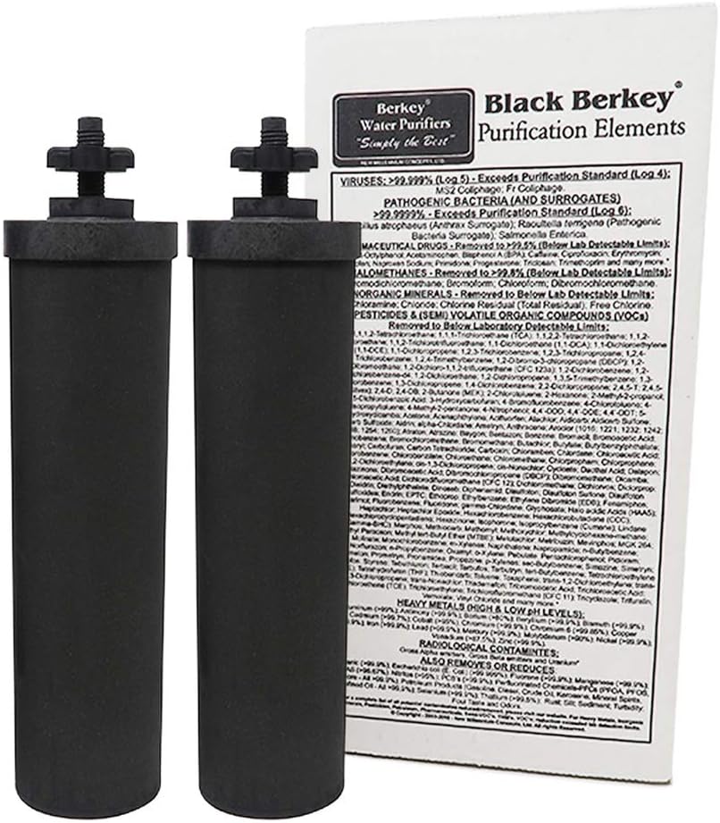 Black Berkey Purification Elements Water Purifier Replacement Filters (Pack of 2) S698