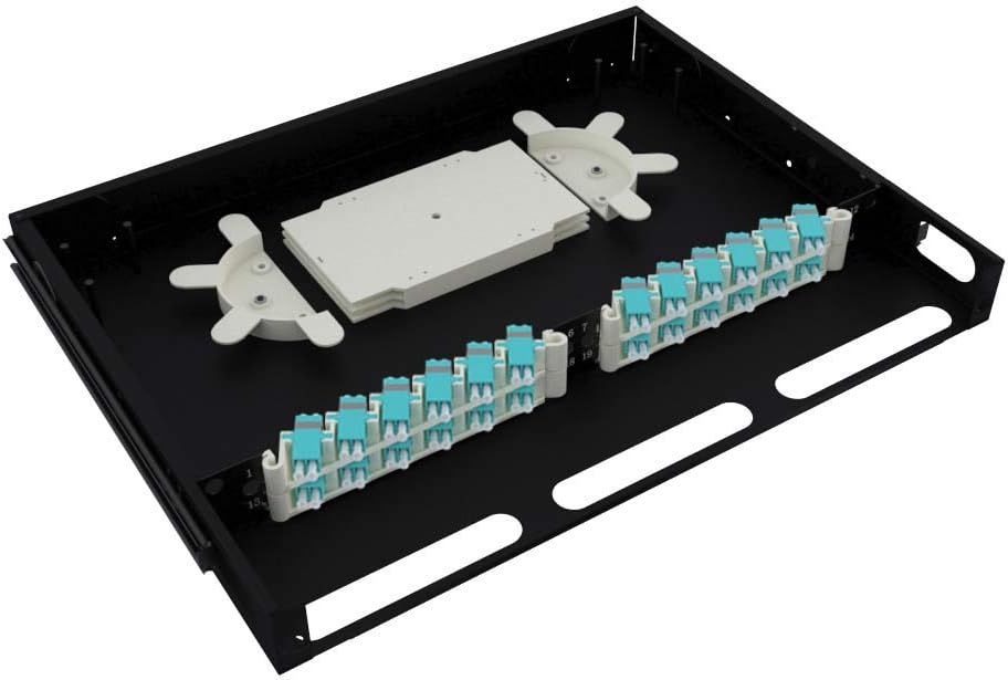 1U Telescoping Rackmount Fiber Enclosure 24-Core Black J299