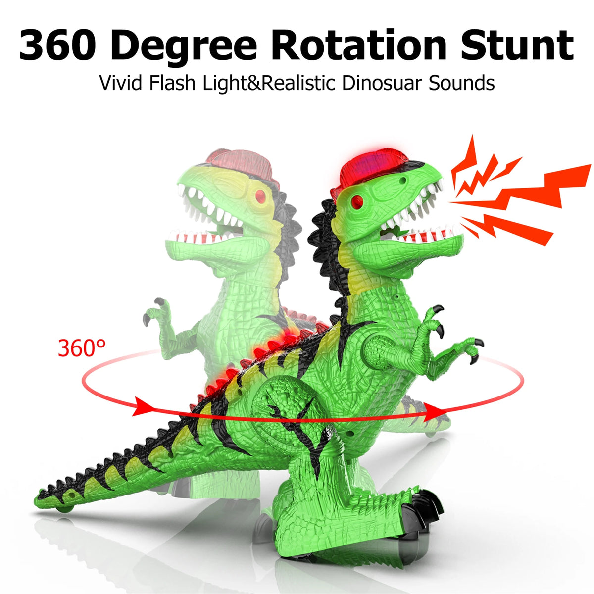 Green RC Giant Dinosaur Robot Toy with 360° Rotation B30913