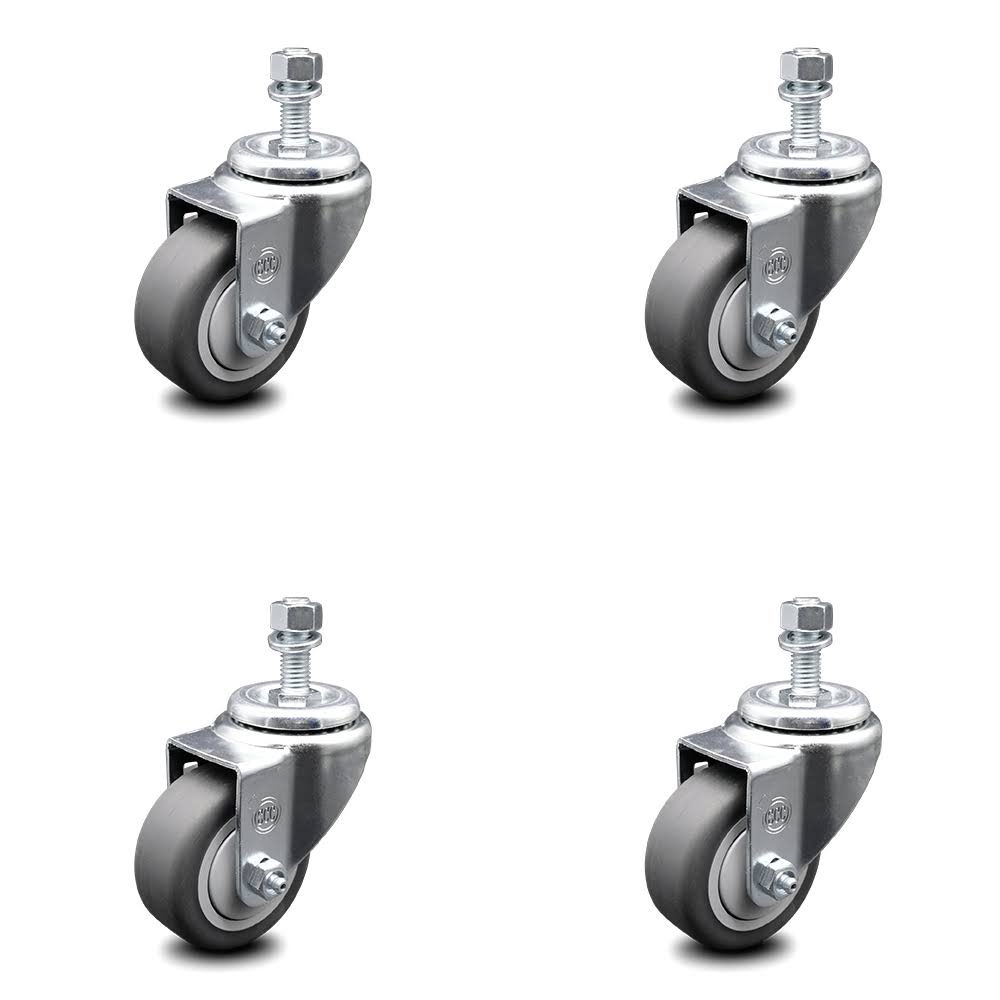 Set of 4 Swivel Caster with Wheels and Stem G5307