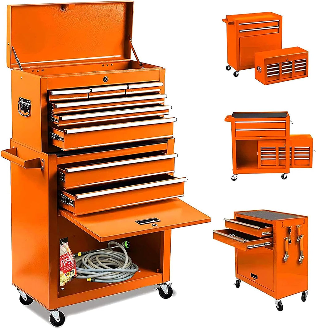 Red 8-Drawer Rolling Tool Chest with Lock D245491