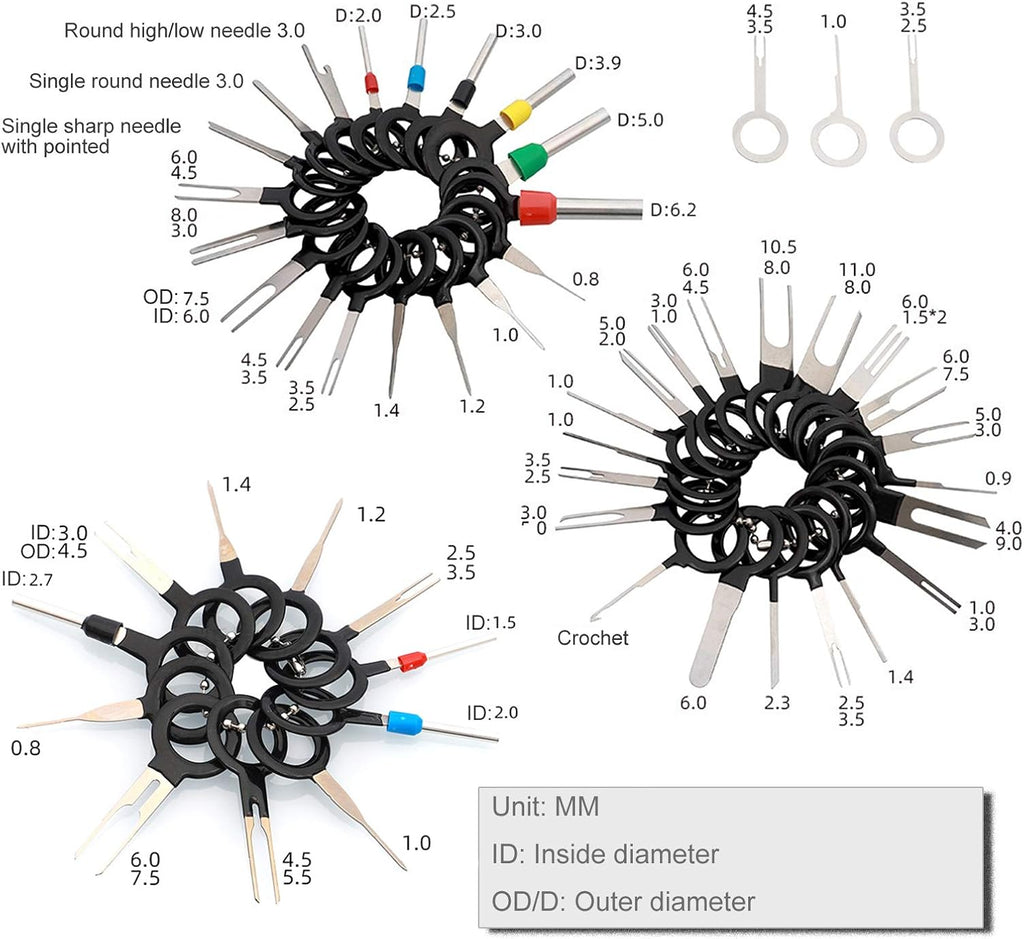76PCS 52 Sizes Stainless Steel Terminal Removal Tool Kit Q979
