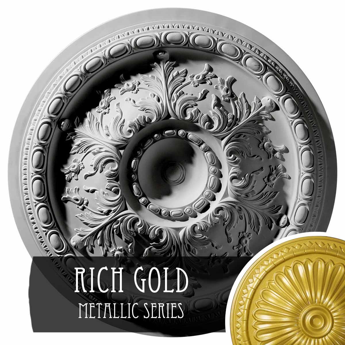 28x22 Ceiling Medallion Hand-Painted Rich Gold G622292