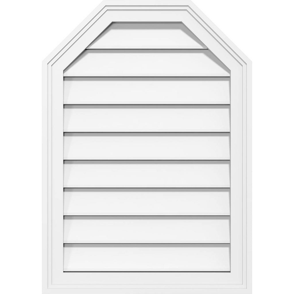 24x22W x 34x22H Octagonal Top Surface Mount PVC Gable Vent B672971