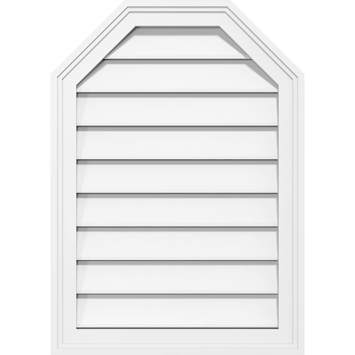 24x22W x 34x22H Octagonal Top Surface Mount PVC Gable Vent B672971