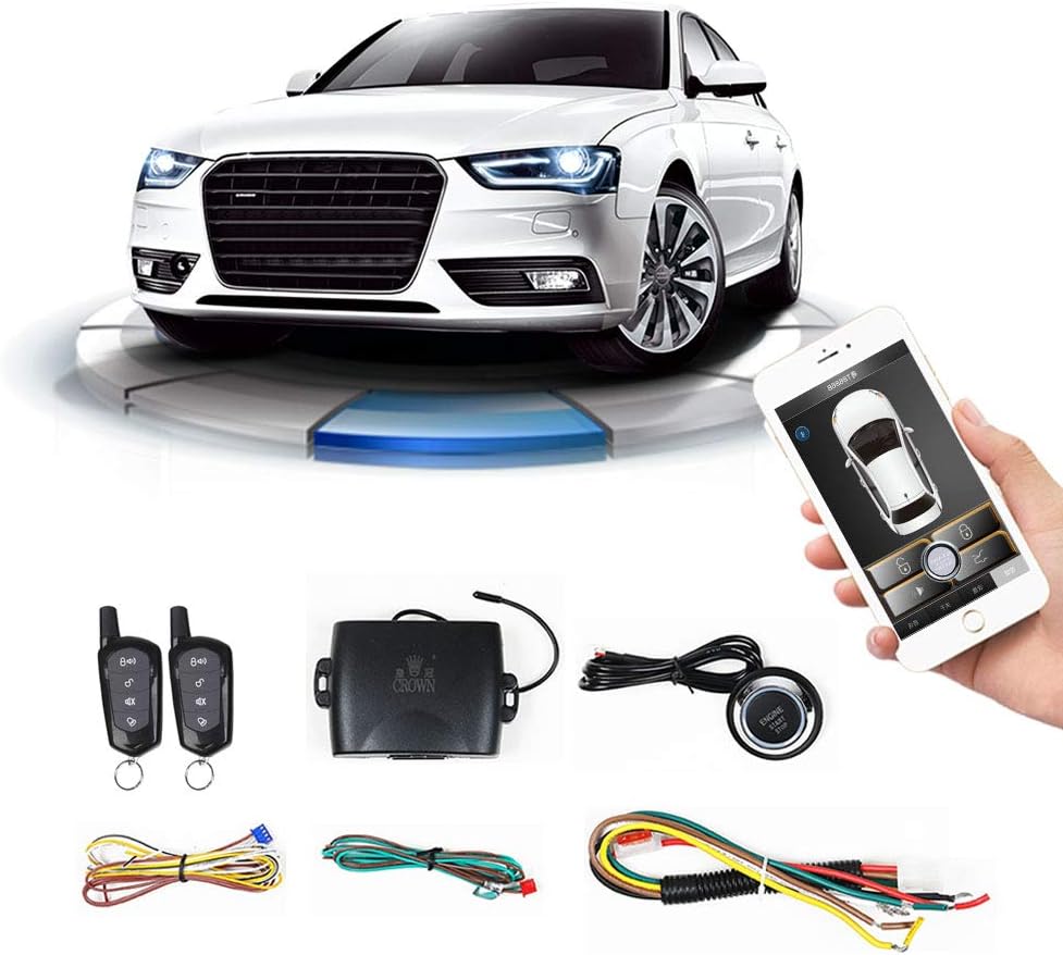 Car Remote Starter with Push Button and Shock Sensor Alarm System B11425