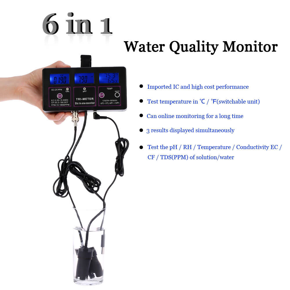 6 in 1 Multi-Parameter Water Testing Meter X83283