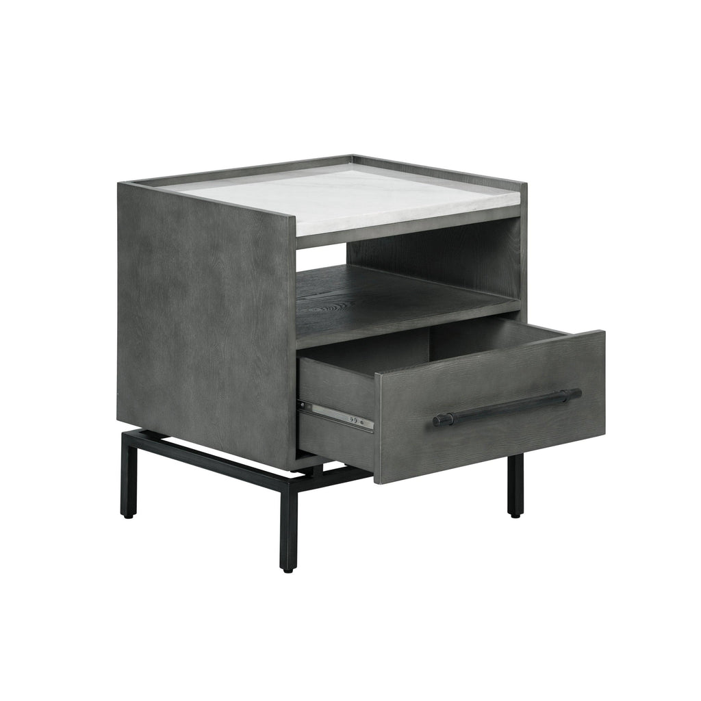 Grey Ash Finish Bedside Table N592