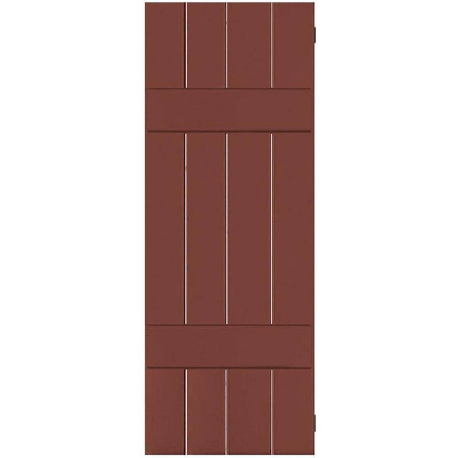 2-Pack 15-in W x 55-in H Country Redwood Board and Batten Wood Western Red Cedar Exterior Shutters G42862