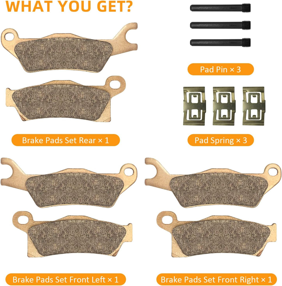 Front & Rear Sintered Brake Pads Pack of 2 (3 Sets) C257