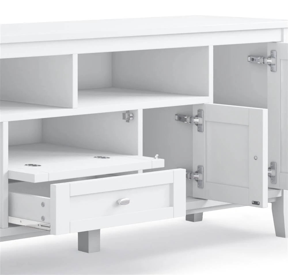 Solid Wood TV Media Stand in White Q6833