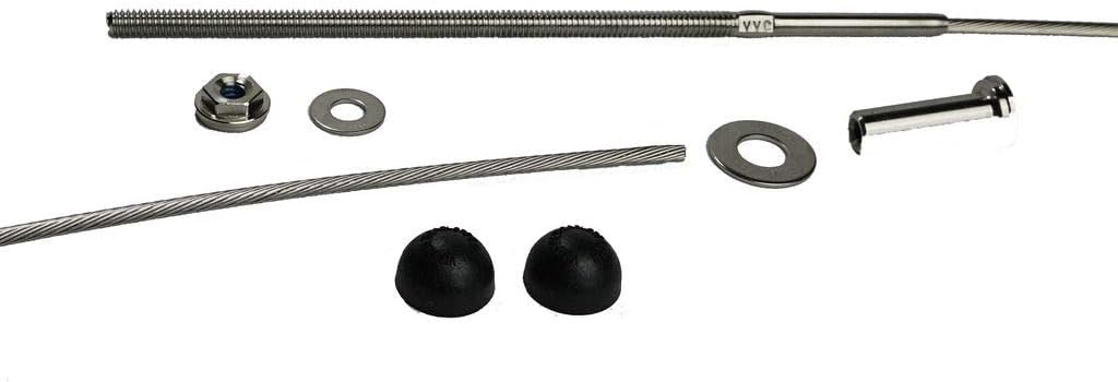 Stainless Steel Cable Railing Installation Kit for Deck Railing for 4x4 and 6x6 Posts, 1/8 Inch Cable, 25 Feet with Long Terminals and Stainless Chamfer Caps Q464