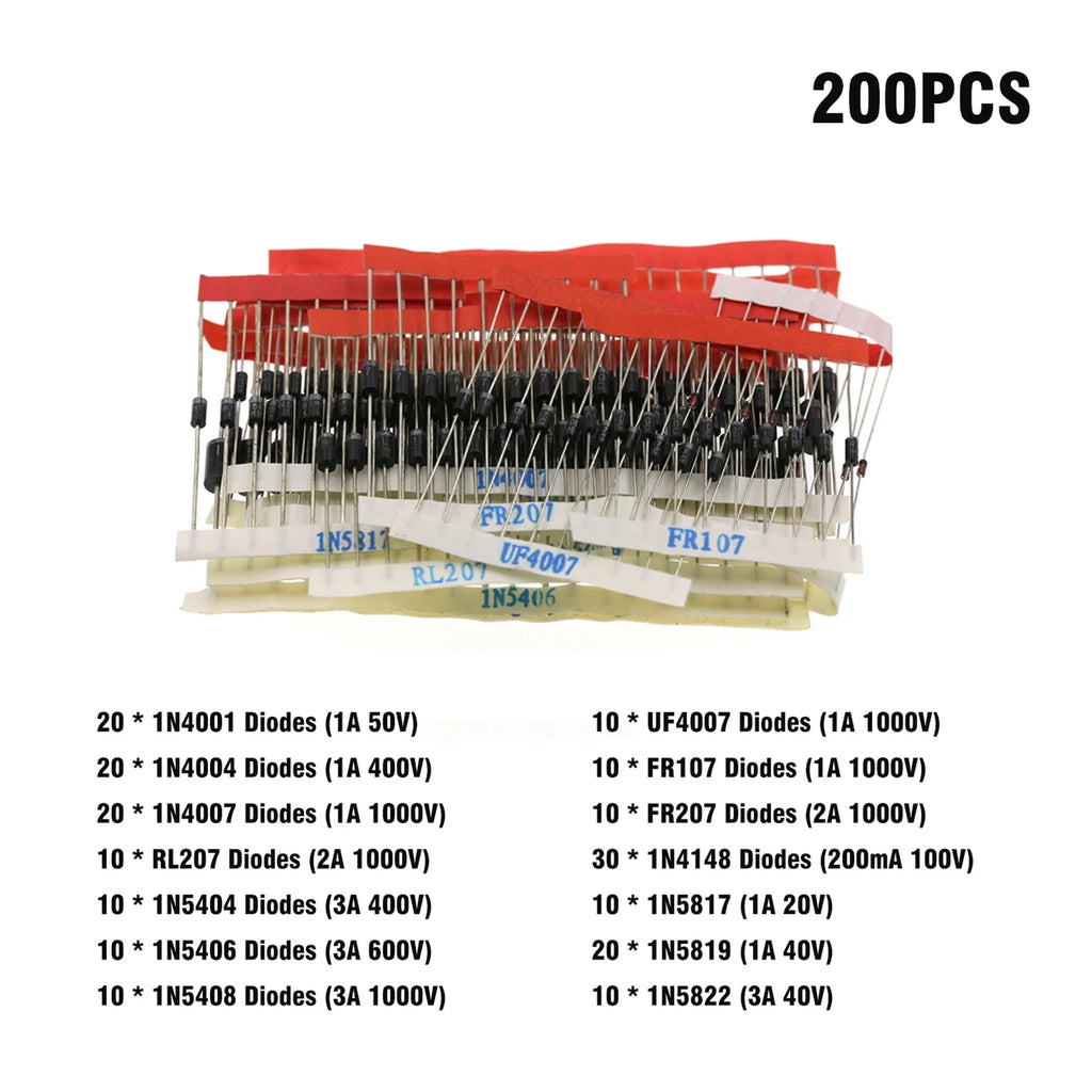 200PCS Diode Assortment Kit F615005