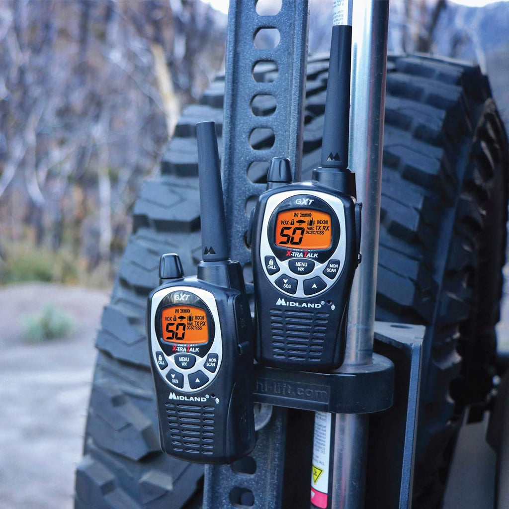 50 Channel GMRS Two-Way Radio Walkie Talkie Black/Silver Pack of 6 T594013