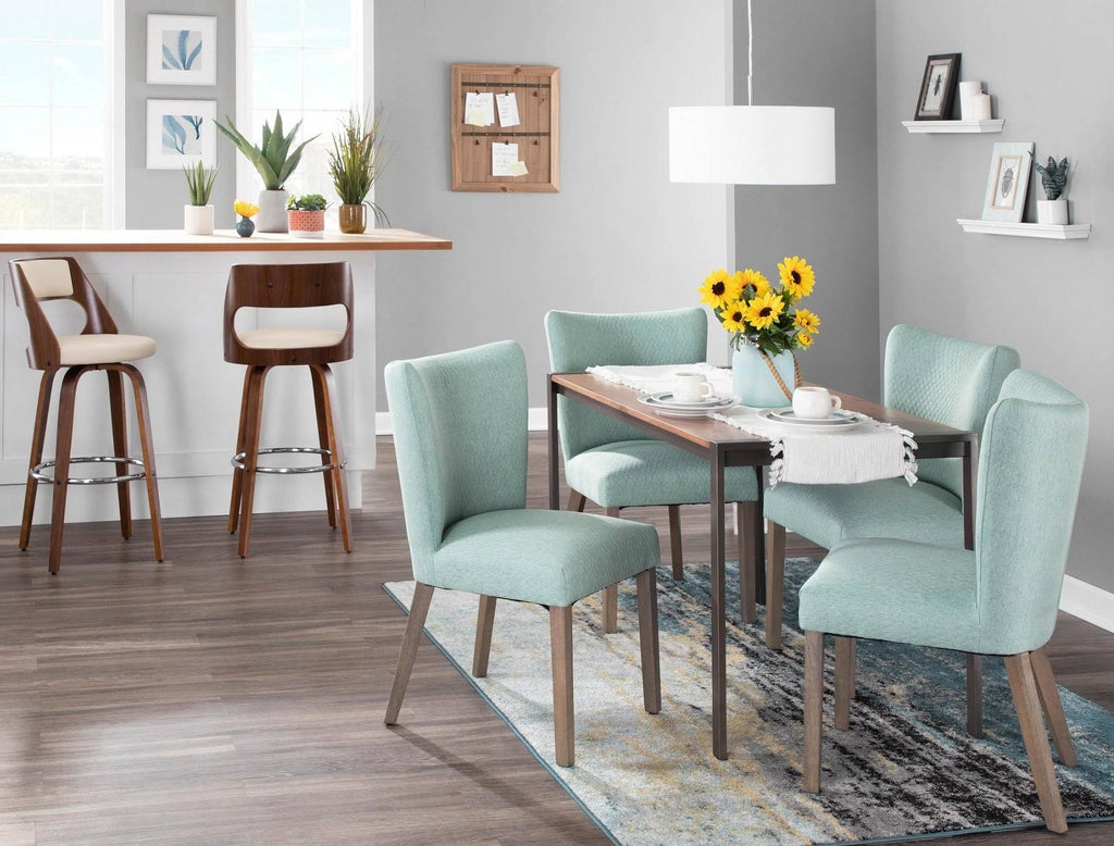 Green Fabric Dining Chair Set of 2 B5568