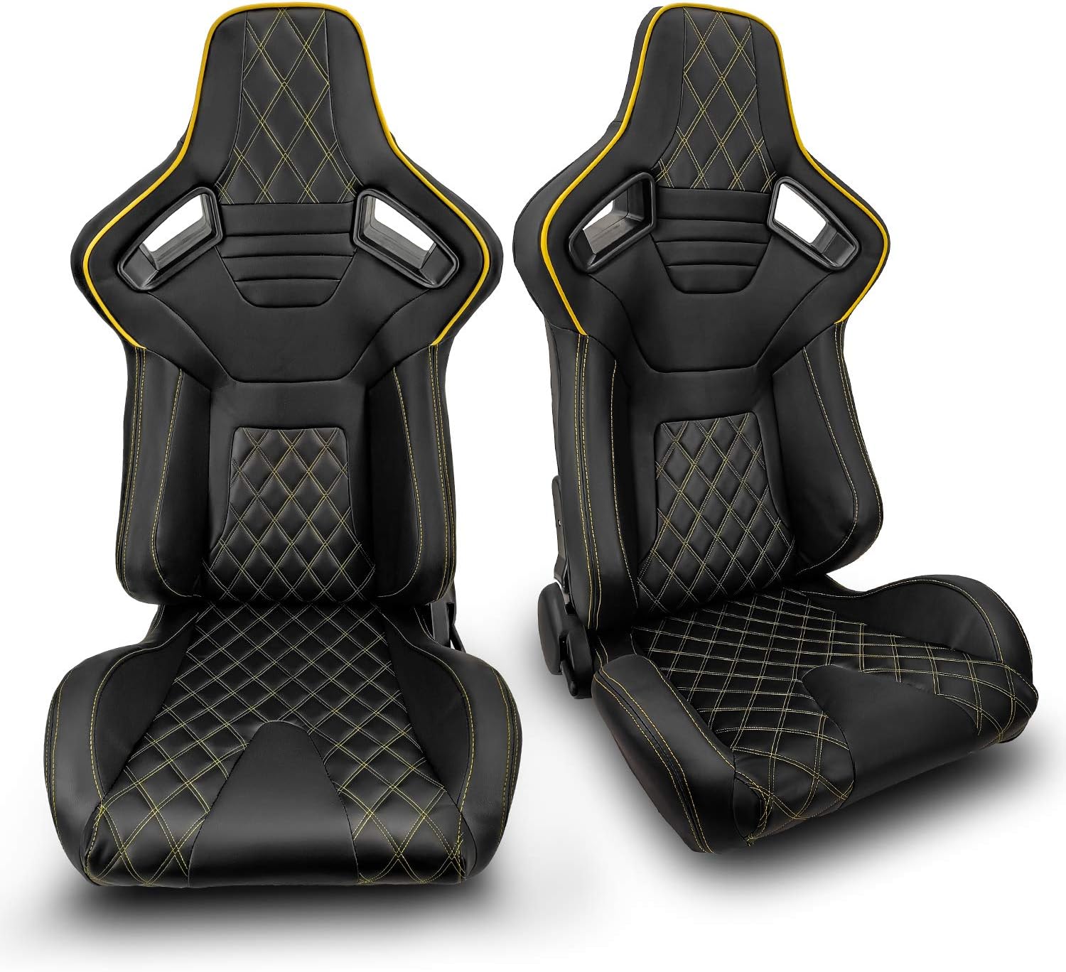 1 Pair Black PVC Racing Bucket Seats T161643