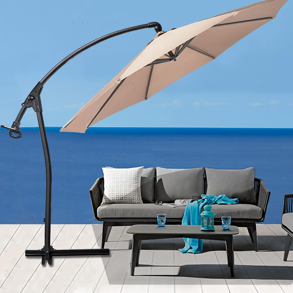 10FT Cantilever Patio Umbrella, Waterproof Oxford Aluminum Offset Patio Umbrella E8263