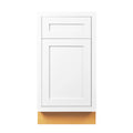 18 inch Wide Kitchen Base Cabinet Snow White Inset Shaker Single Door Single Drawer V398121