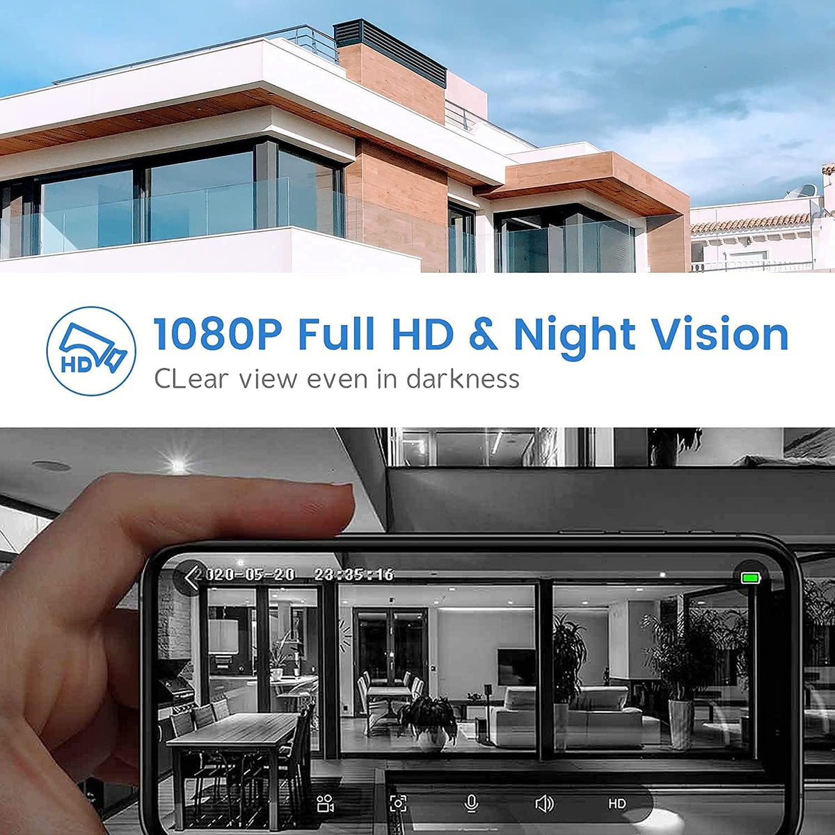 Wireless Video Doorbell Camera with Chime F968