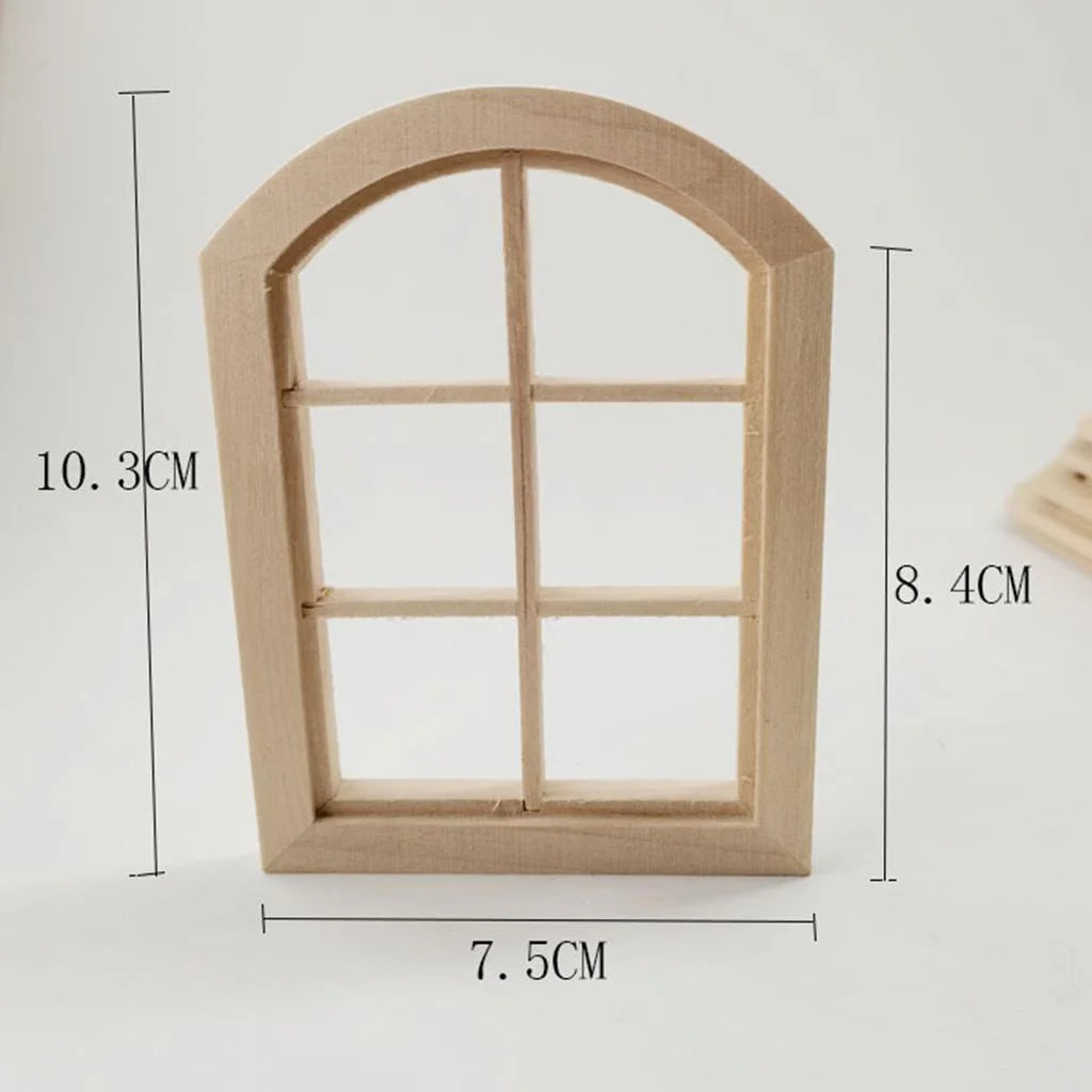 Unpainted 6 Panel Window Doll House Miniature D58418